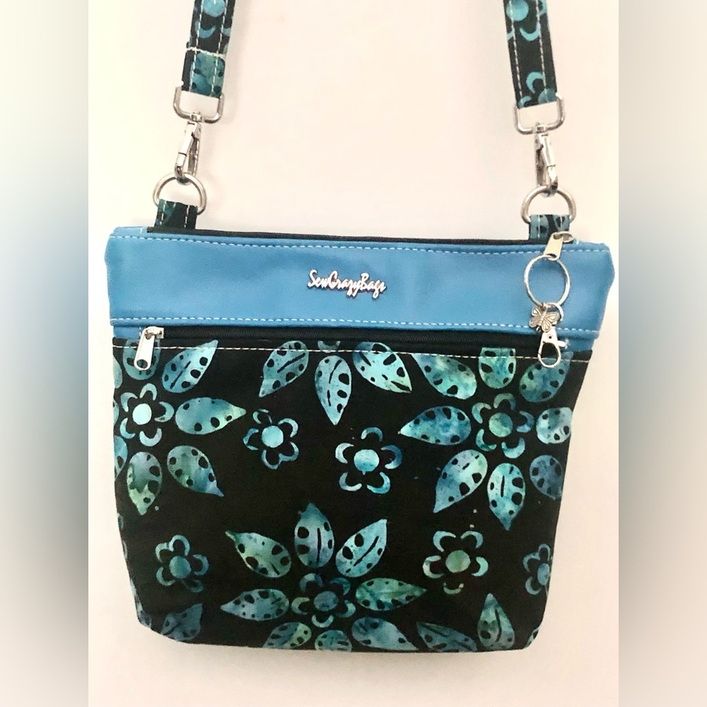 SewCrazyBags Batik Floral Crossbody Bag/Purse~NWOT